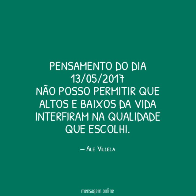 Pensamento do dia 13/05/2017