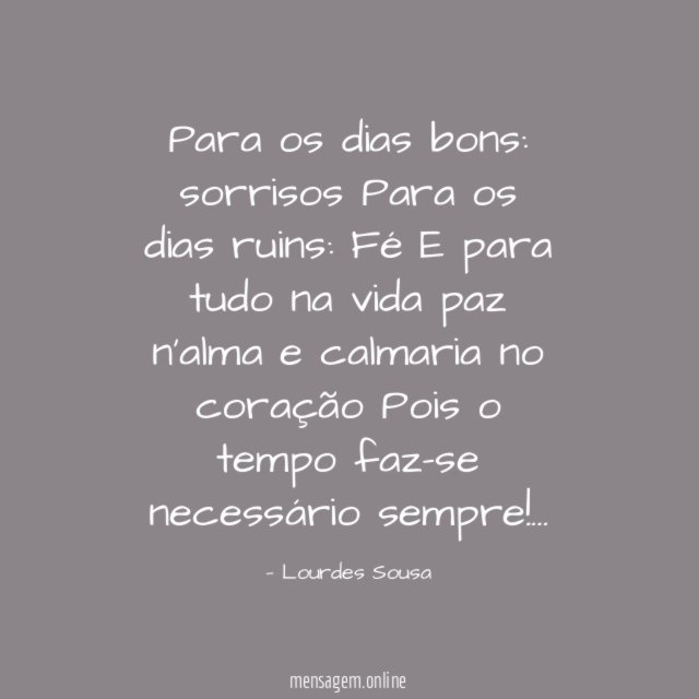 Para os dias bons