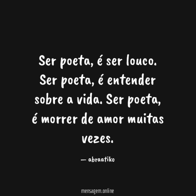 Ser poeta