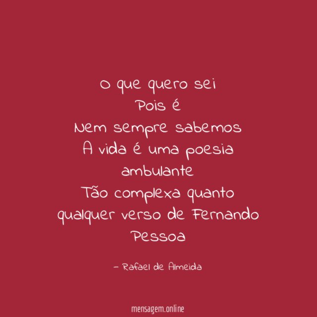 O que quero sei