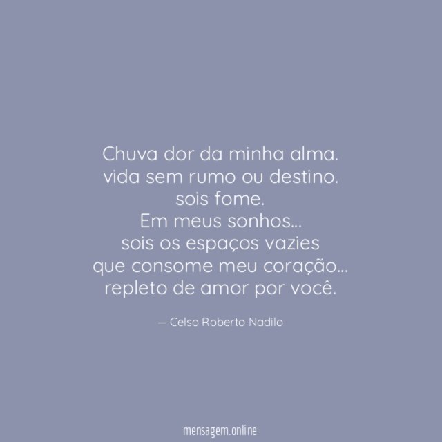 Chuva dor da minha alma