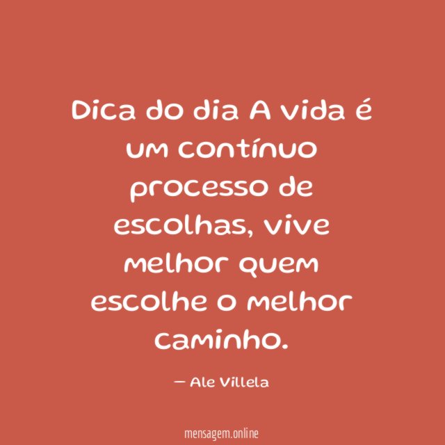 Dica do dia