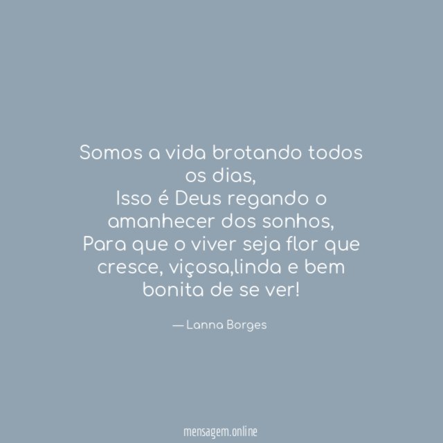 Somos a vida brotando todos os dias