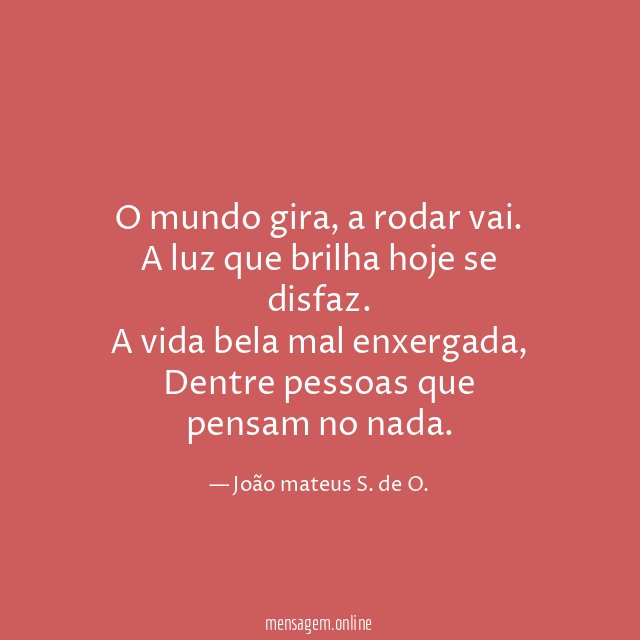 O mundo gira