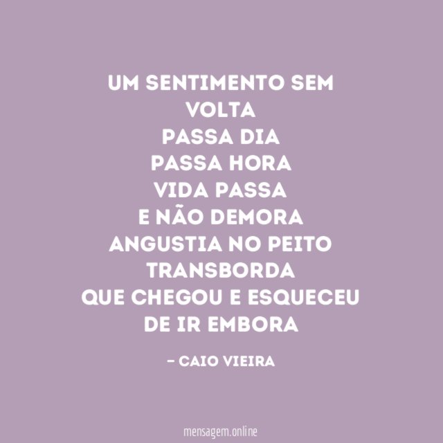 Um sentimento sem volta