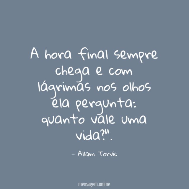 A hora final sempre chega e com lágrimas nos