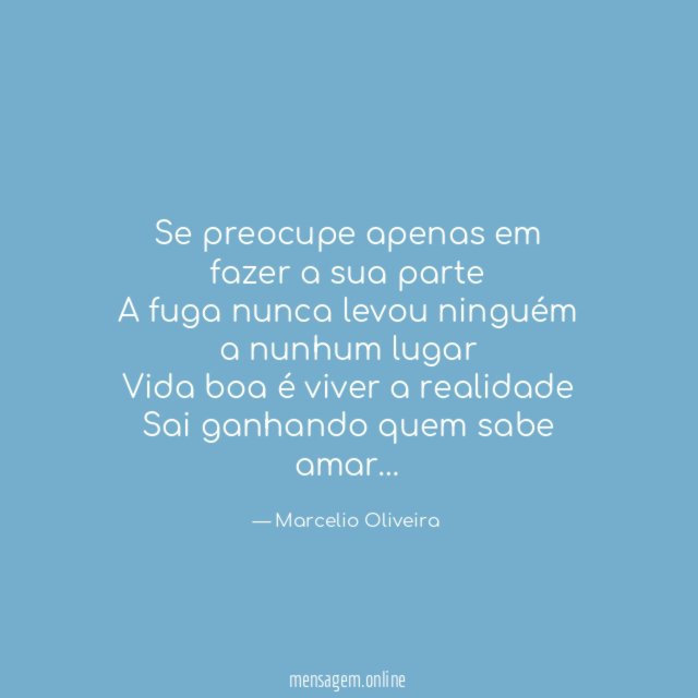 Se preocupe apenas em fazer a sua parte A