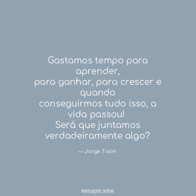 Gastamos tempo para aprender