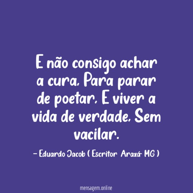 E não consigo achar a cura