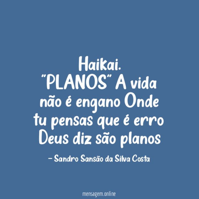 Haikai. "PLANOS"