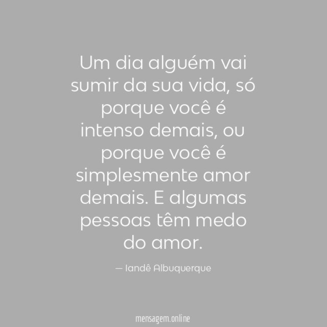 Um dia alguém vai sumir da sua vida