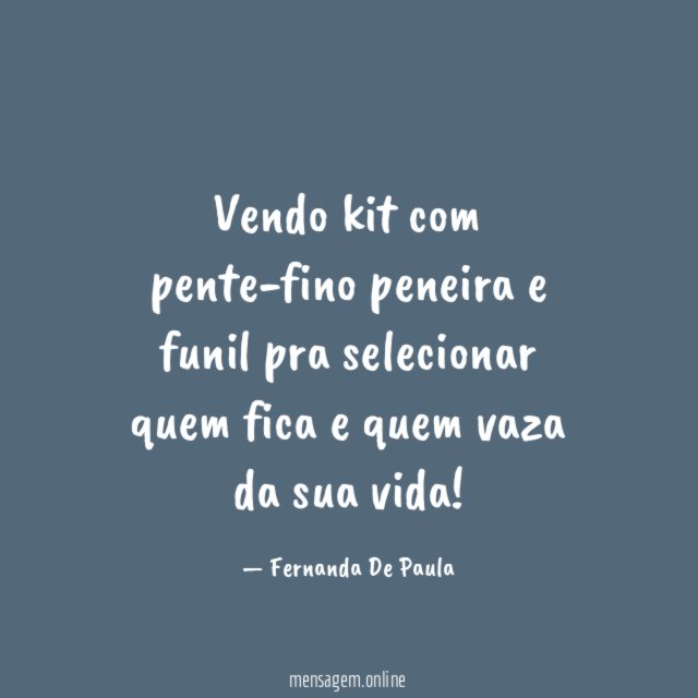Vendo kit com pente-fino peneira e funil pra selecionar quem fica