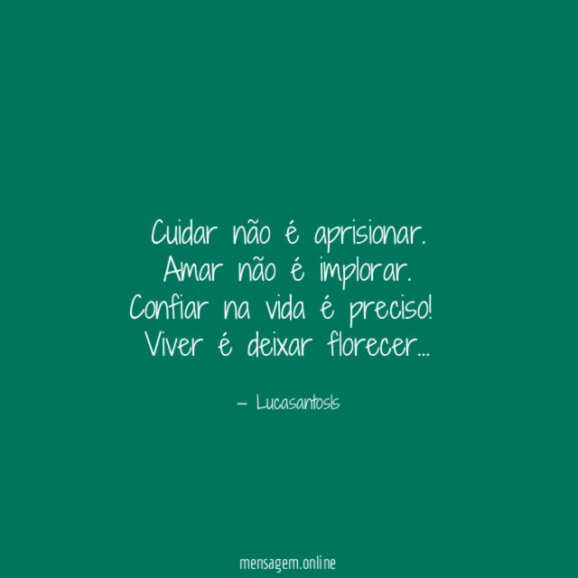 Cuidar não é aprisionar