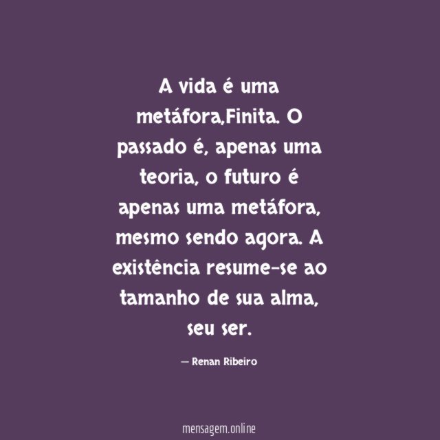A vida é uma metáfora
