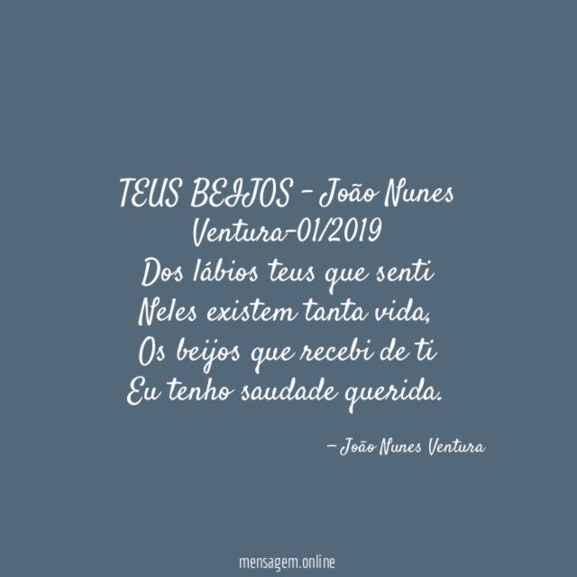 TEUS BEIJOS - João Nunes Ventura-01/2019