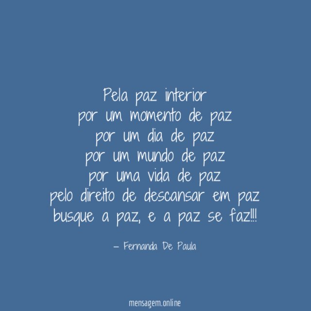 pela paz interior por um momento de paz por um