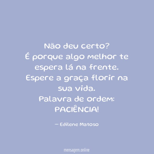 Não deu certo