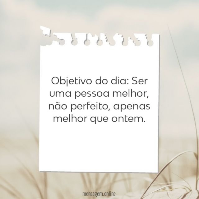 Objetivo do dia