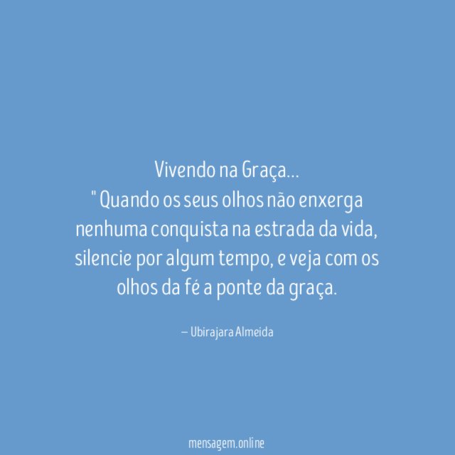 Vivendo na Graça…