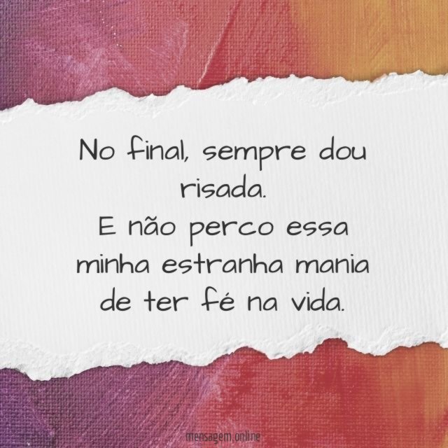No final, sempre dou risada