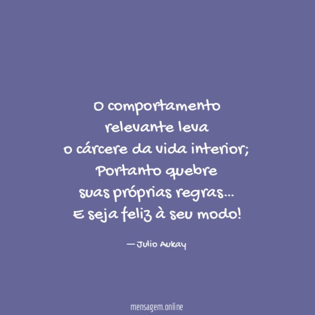 O comportamento relevante leva o cárcere da vida interior
