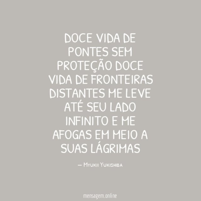 Doce vida de pontes sem proteção Doce vida de