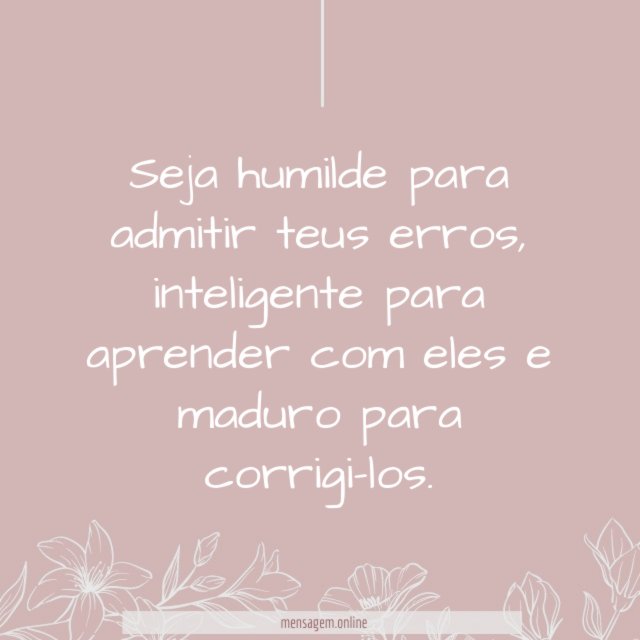 Seja humilde
