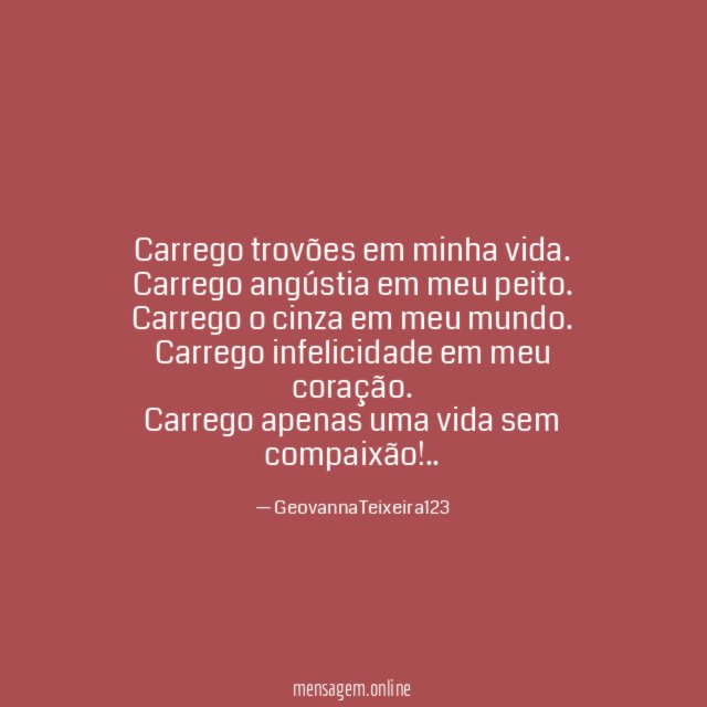 Carrego trovões em minha vida
