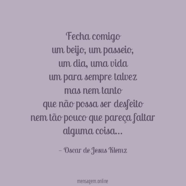 Fecha comigo um beijo