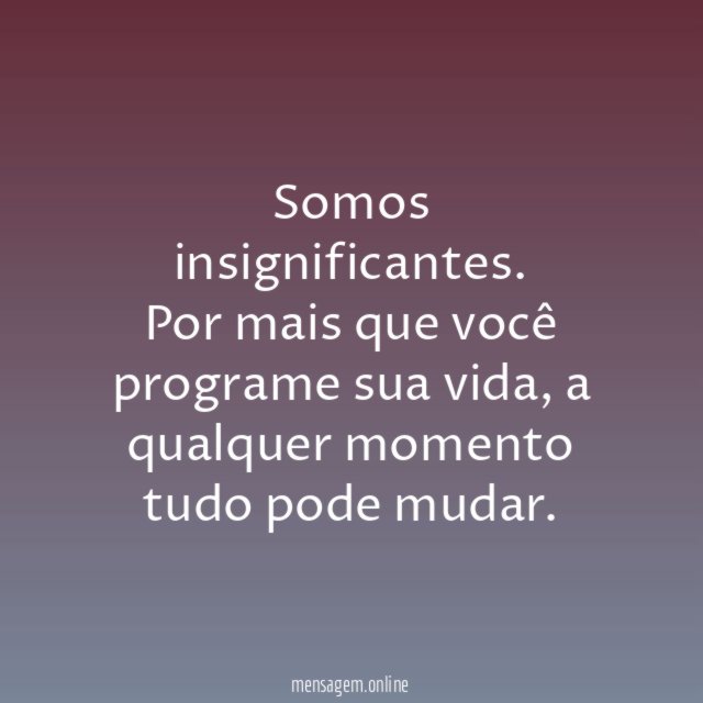 Somos insignificantes