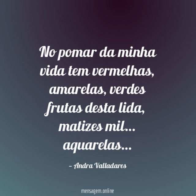 No pomar da minha vida tem vermelhas