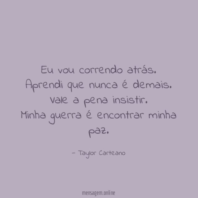 Eu vou correndo atrás
