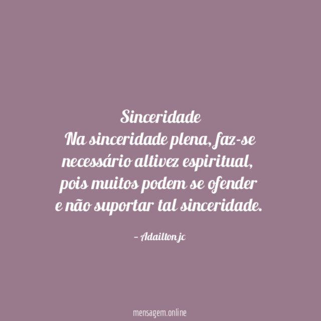 Sinceridade