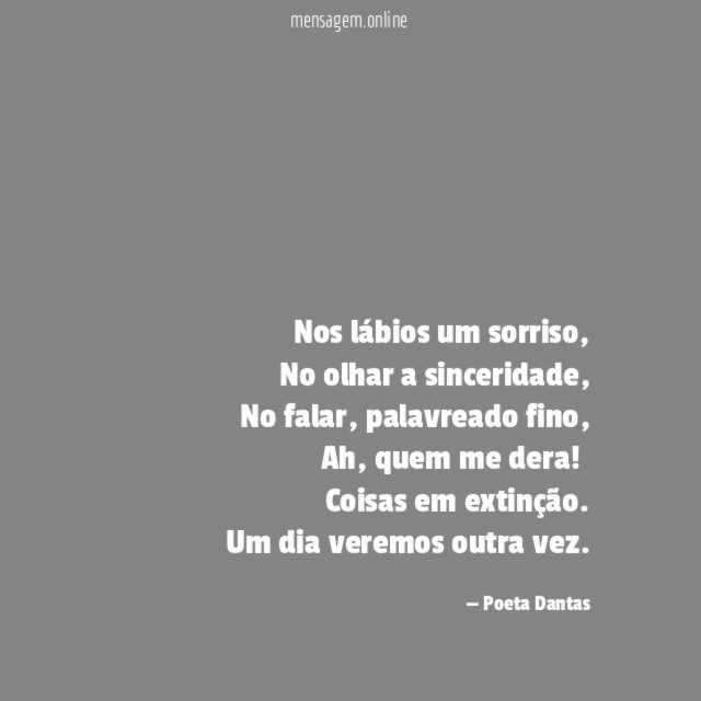 Nos lábios um sorriso