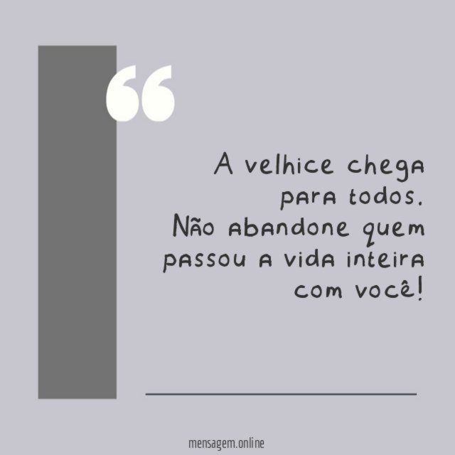 A velhice chega