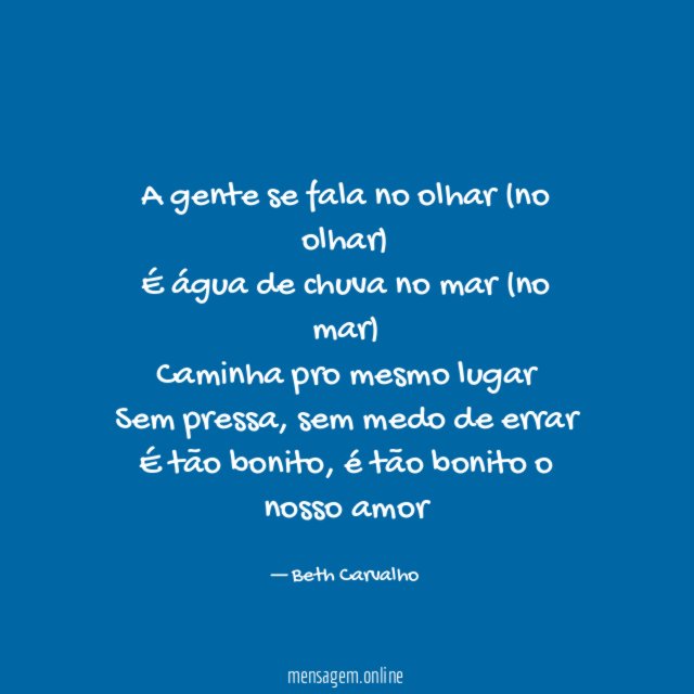 A gente se fala no olhar (no olhar) É