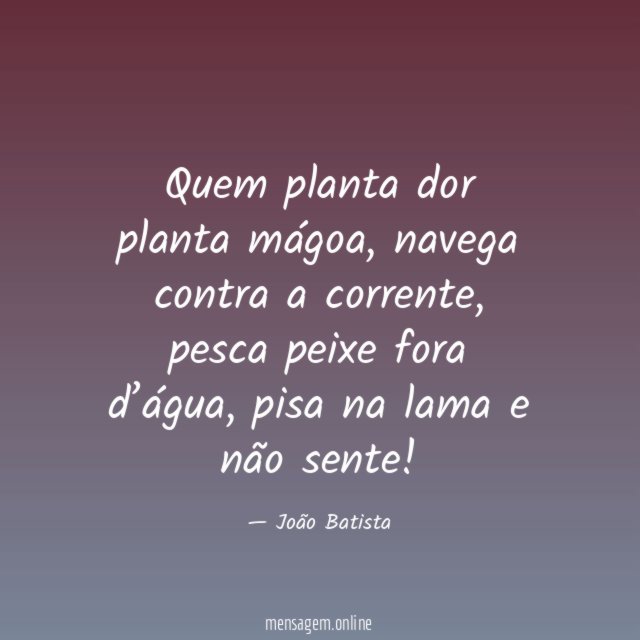 Quem planta dor planta mágoa