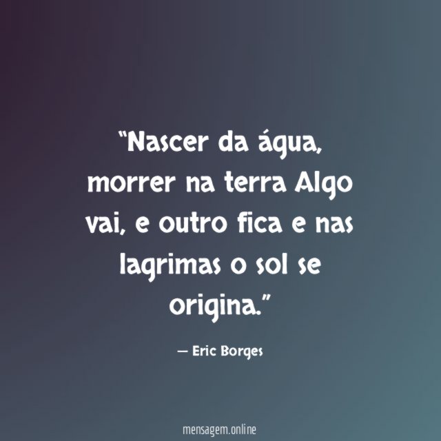 Nascer da água