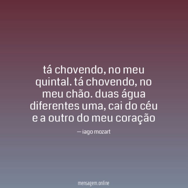 tá chovendo