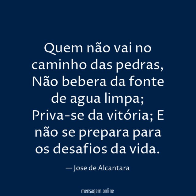 Quem não vai no caminho das pedras