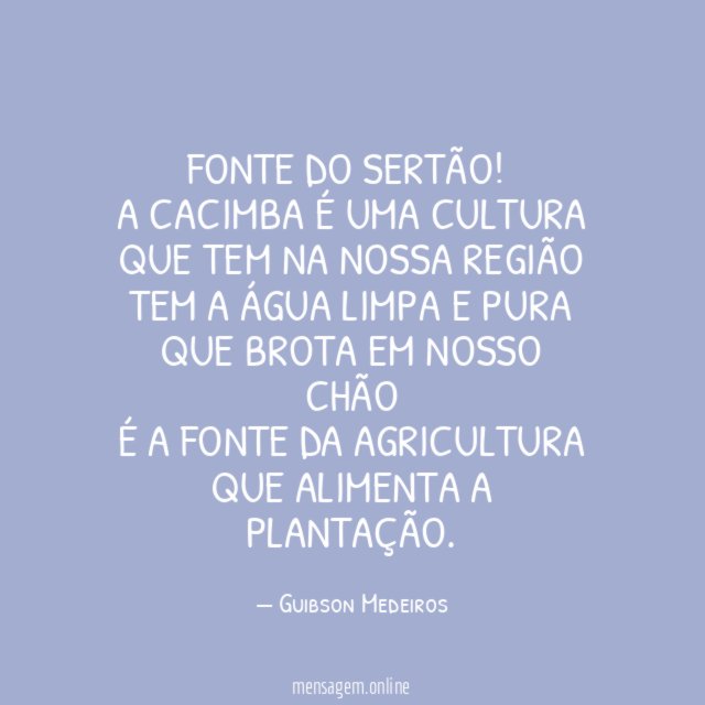 Fonte do sertão!