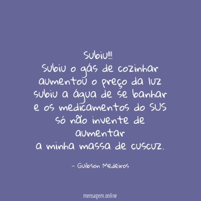Subiu!!!