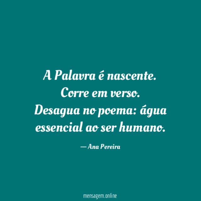A Palavra é nascente
