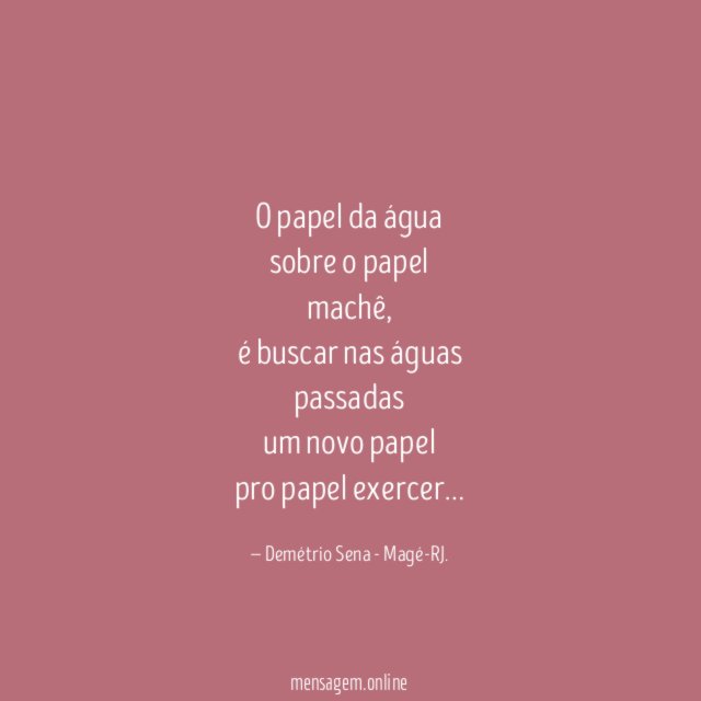 O papel da água sobre o papel machê