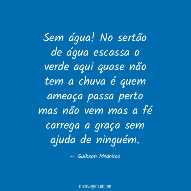 Sem água!
