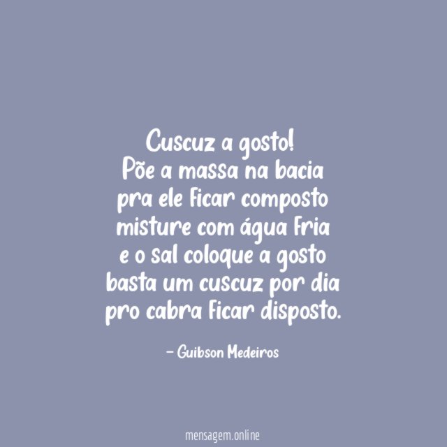Cuscuz a gosto!