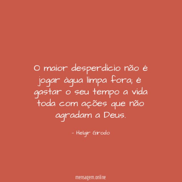 O maior desperdício não é jogar água limpa fora
