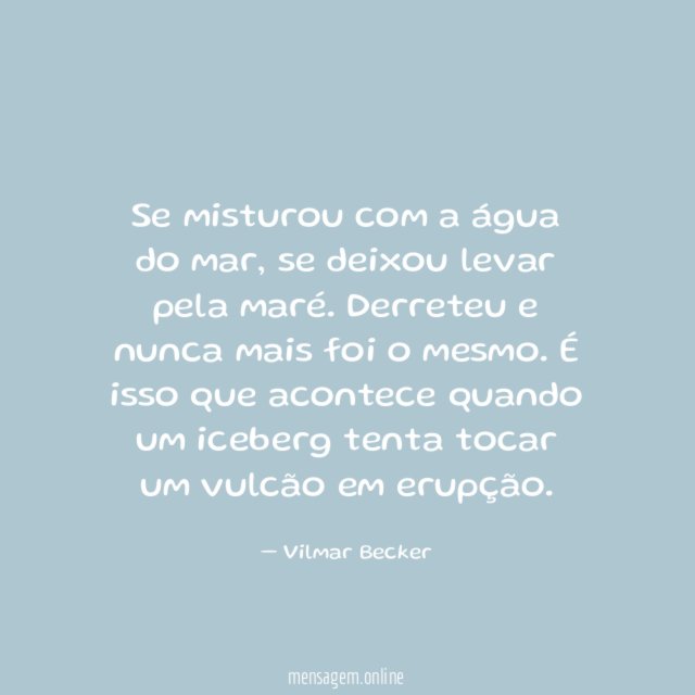 Se misturou com a água do mar