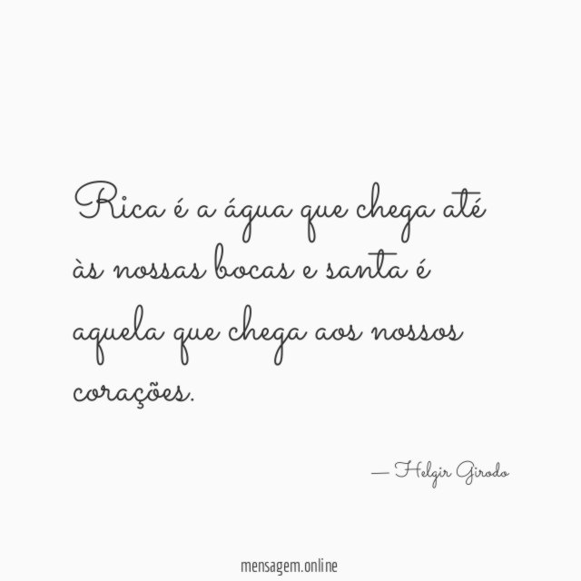 Rica é a água que chega até às