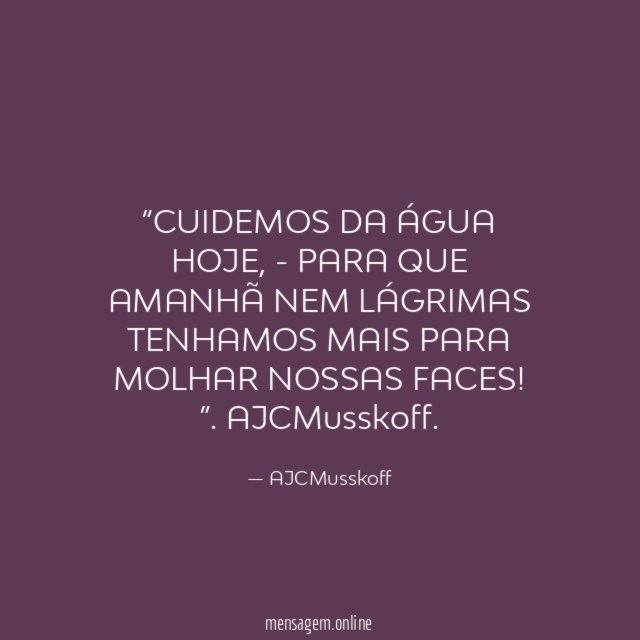 CUIDEMOS DA ÁGUA HOJE